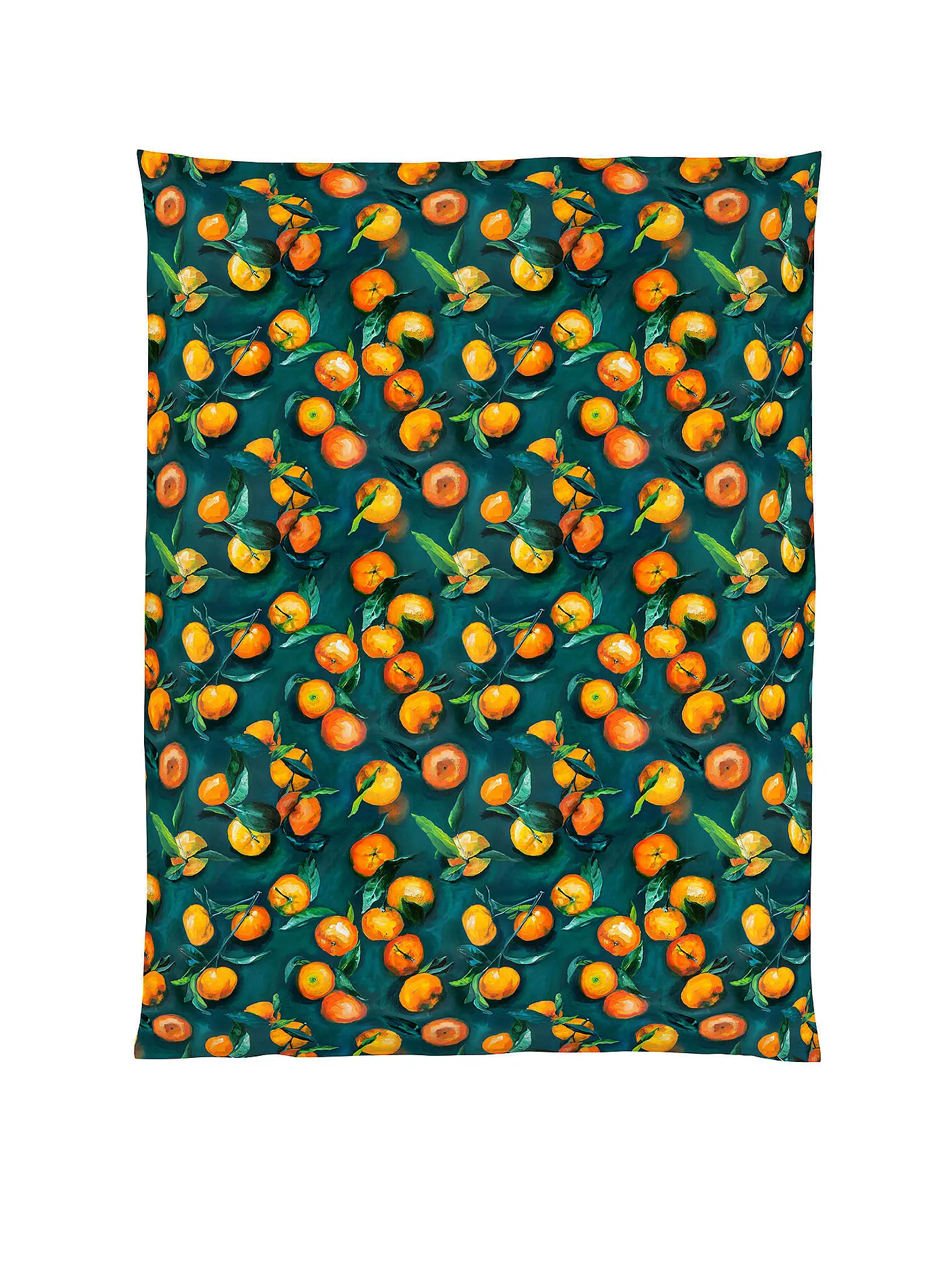 CHRISTIAN FISCHBACHER | Satin Deckenbezug 140x200cm Orangerie Blau/Orange | 